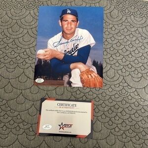 - Sandy koufax autographed 8x10 photo dodgers